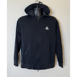 G/FORE Skull & Ts Full Zip Golf Hoodie Black Sweatshirt Performance, M